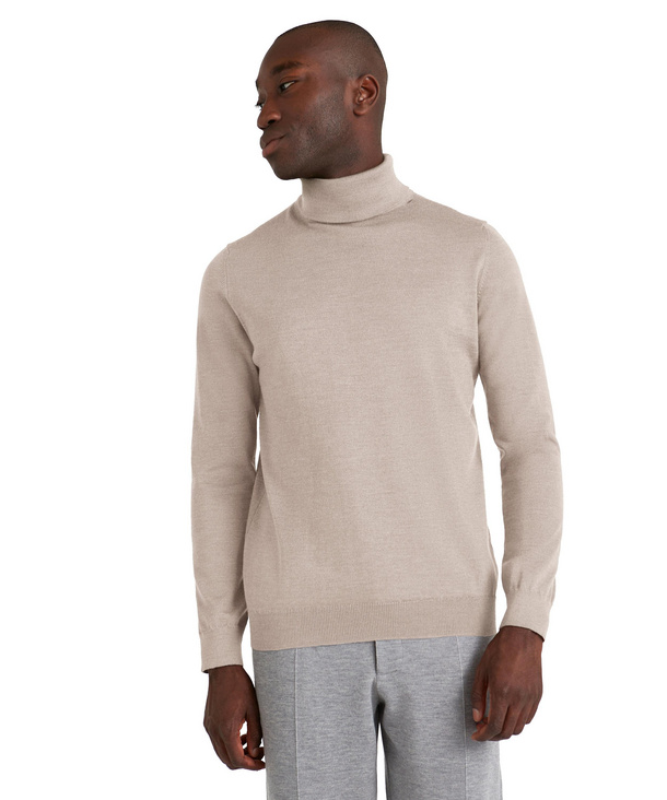 Herren Pullover Rundhals Beige FALKE