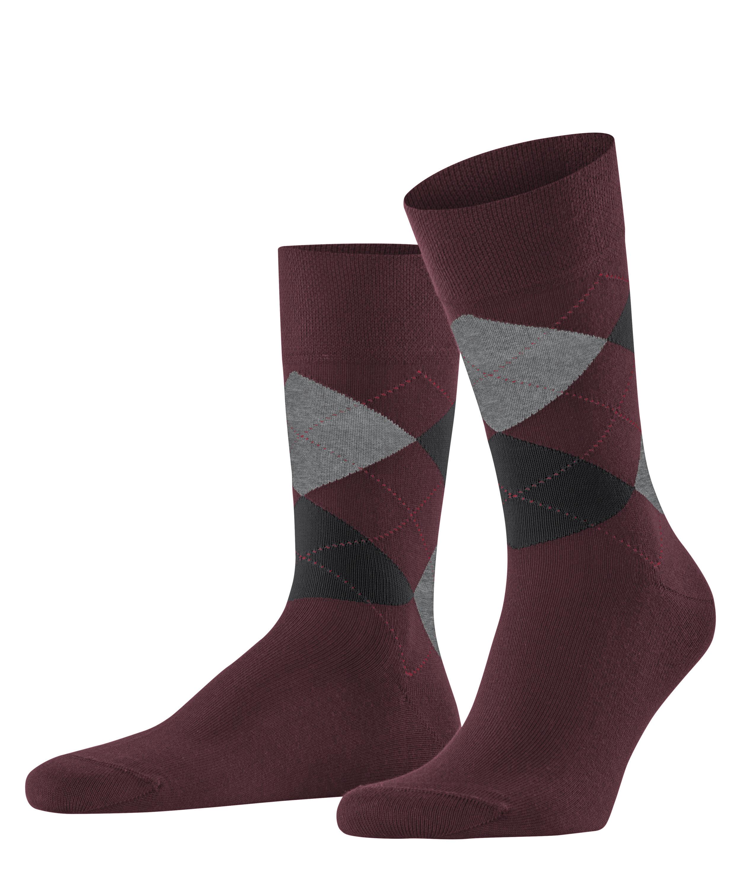 FALKE Sensitive Argyle Men Socks, 9.5-12, Red, Argyle,Multicoloured,Geometric, Cotton