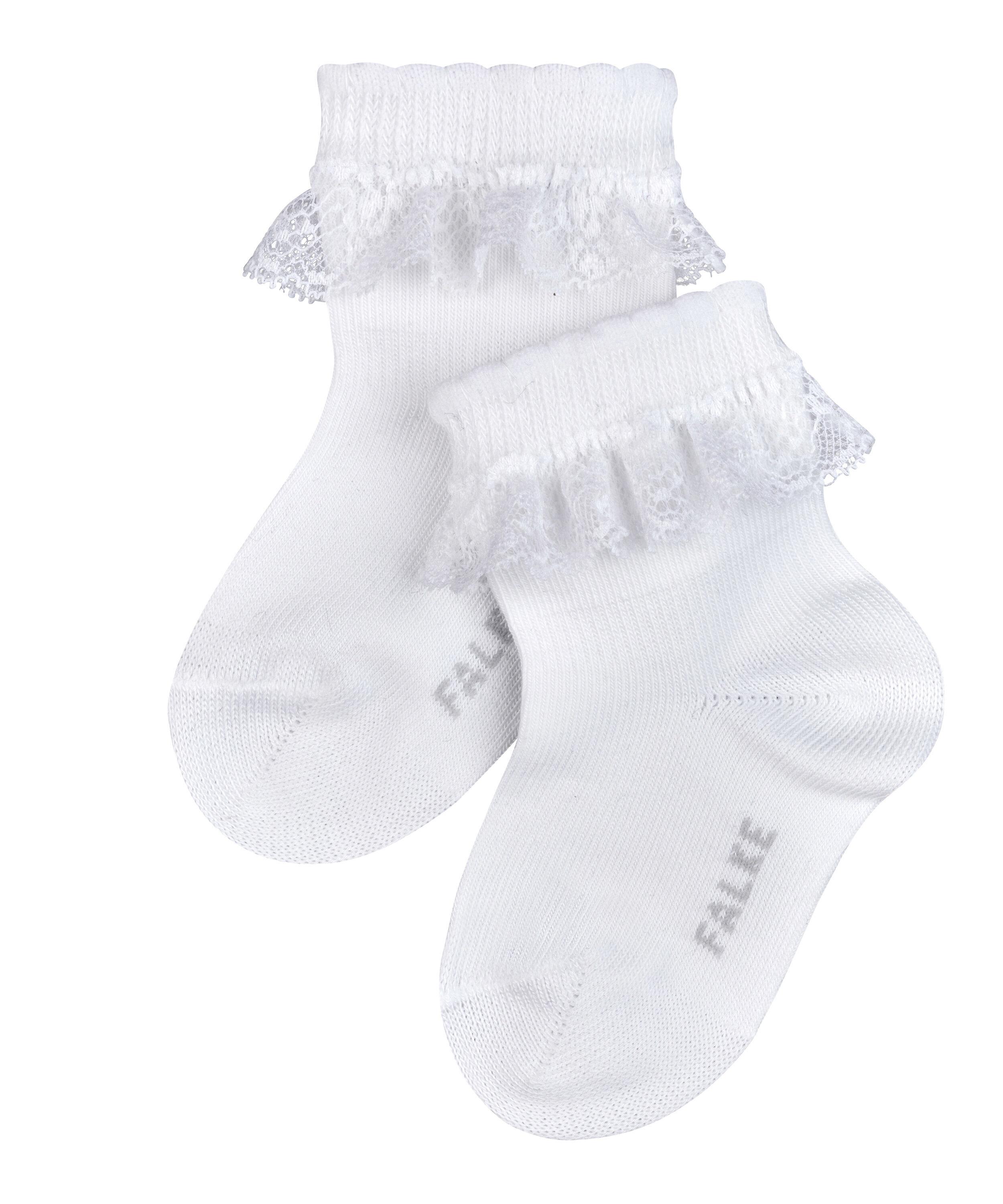 FALKE Romantic Lace Babies Socks, 12-18 months, White, Solid, Cotton