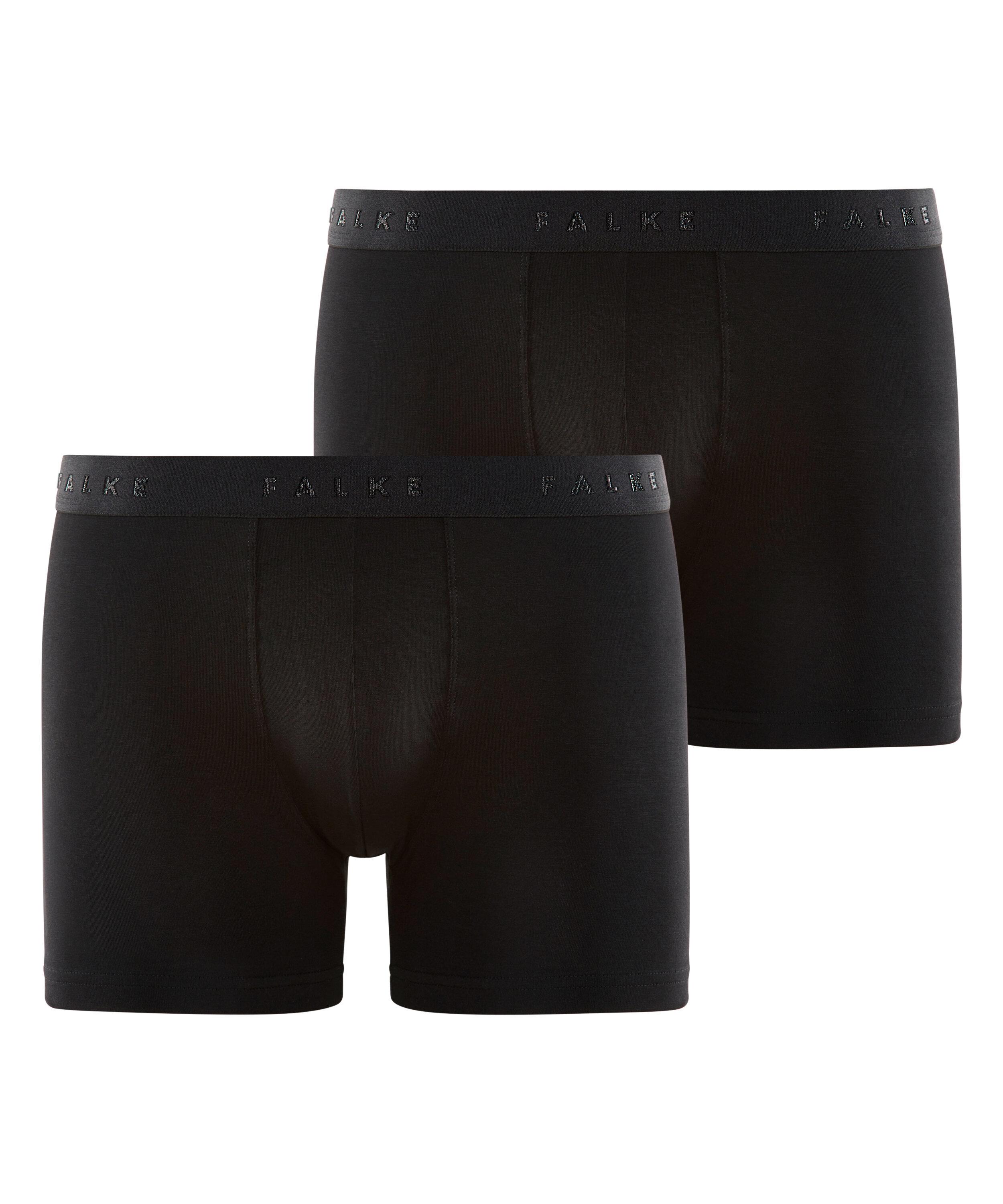 FALKE 2-Pack Men Boxer Daily Comfort, XXL, Black, Solid, Cotton