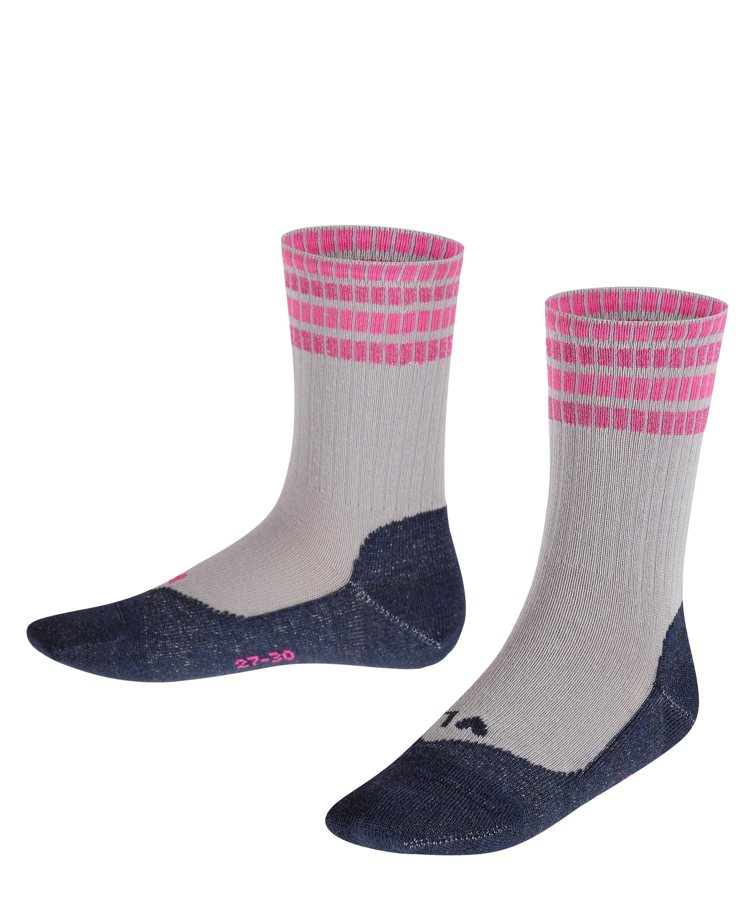 FALKE Girly Sport Kids Socks, 10-12.5, Grey, Stripes, Cotton