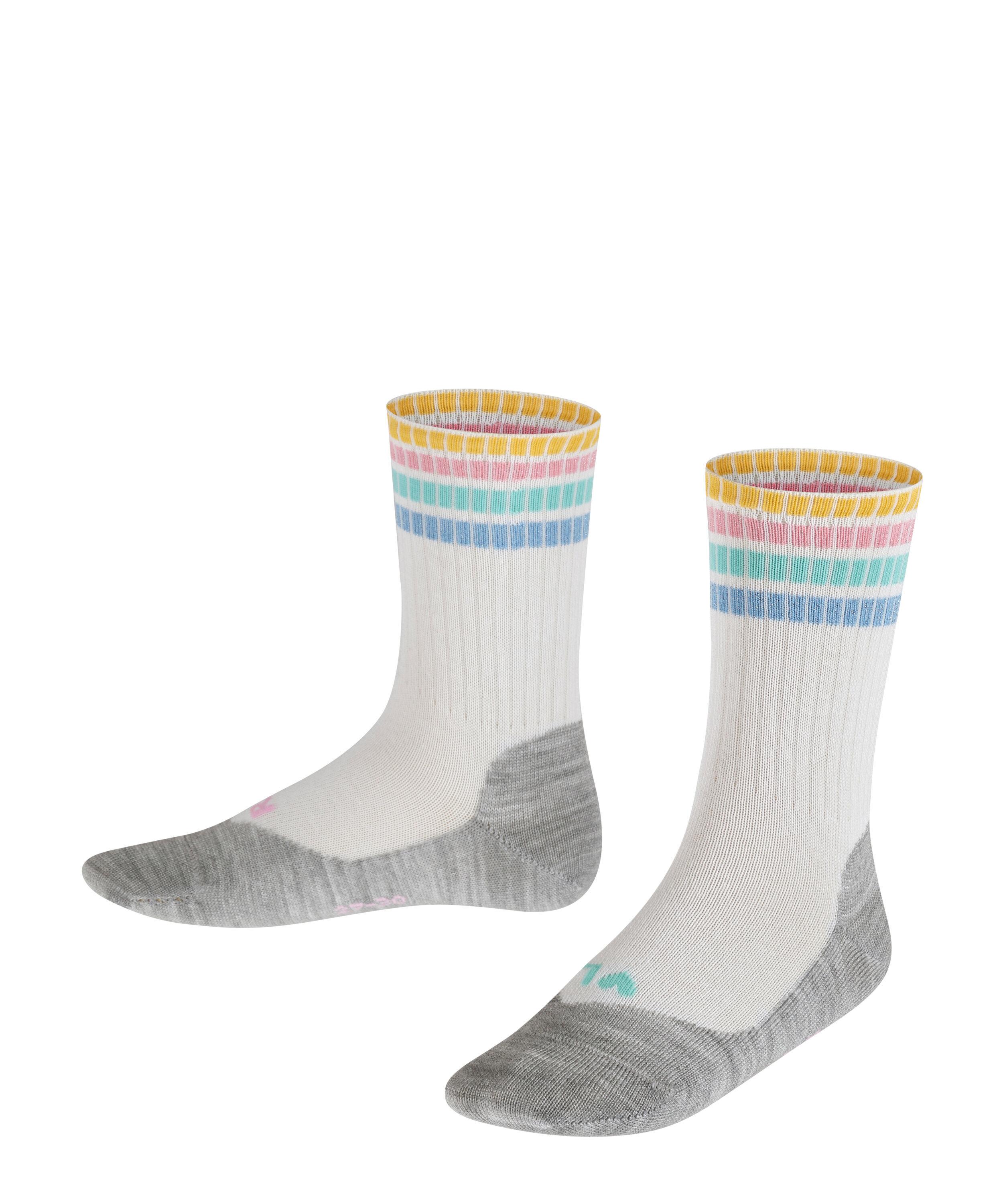 FALKE Girly Sport Kids Socks, 13-3.5, White, Stripes, Cotton
