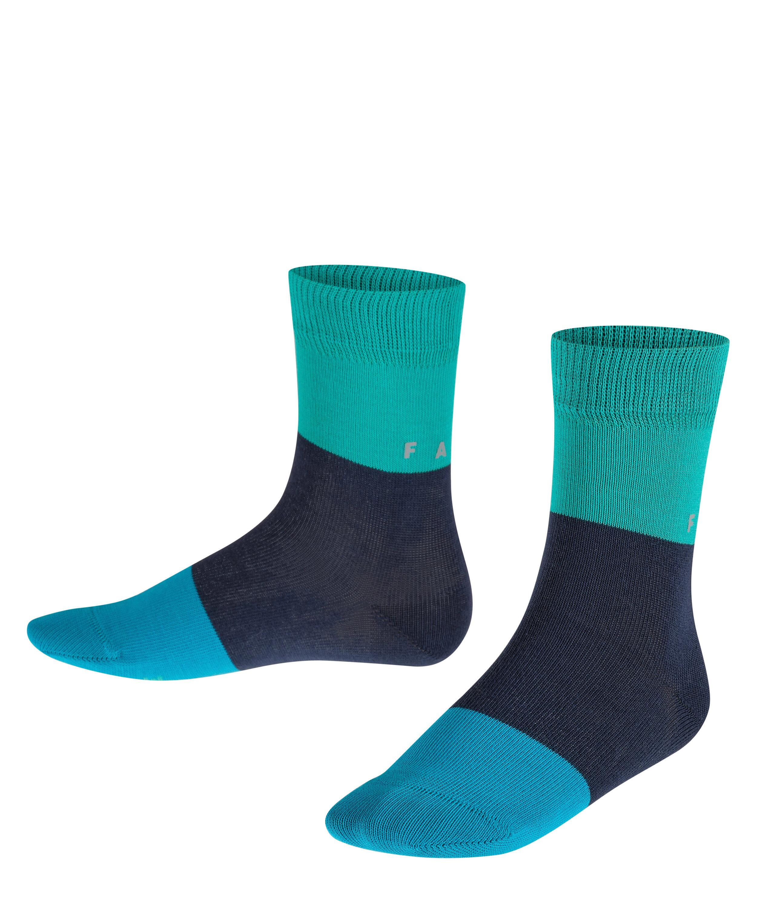 FALKE Reflective Kids Socks, 4-6, Blue, Stripes, Cotton