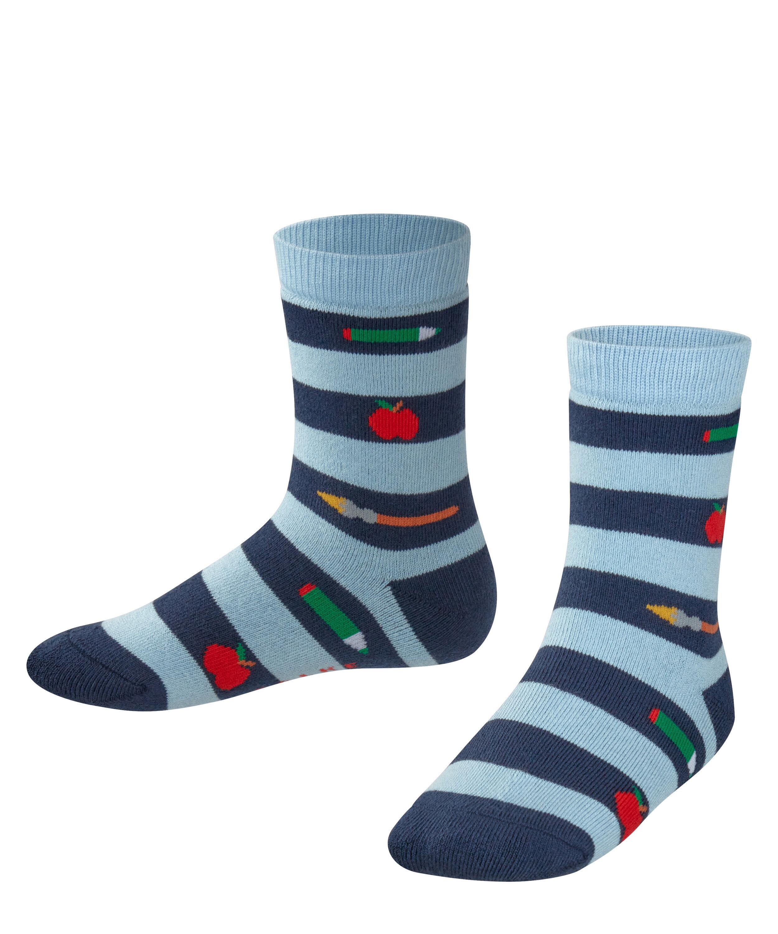 FALKE School Supplies Kids Socks, 13-3.5, Blue, Motif,Stripe