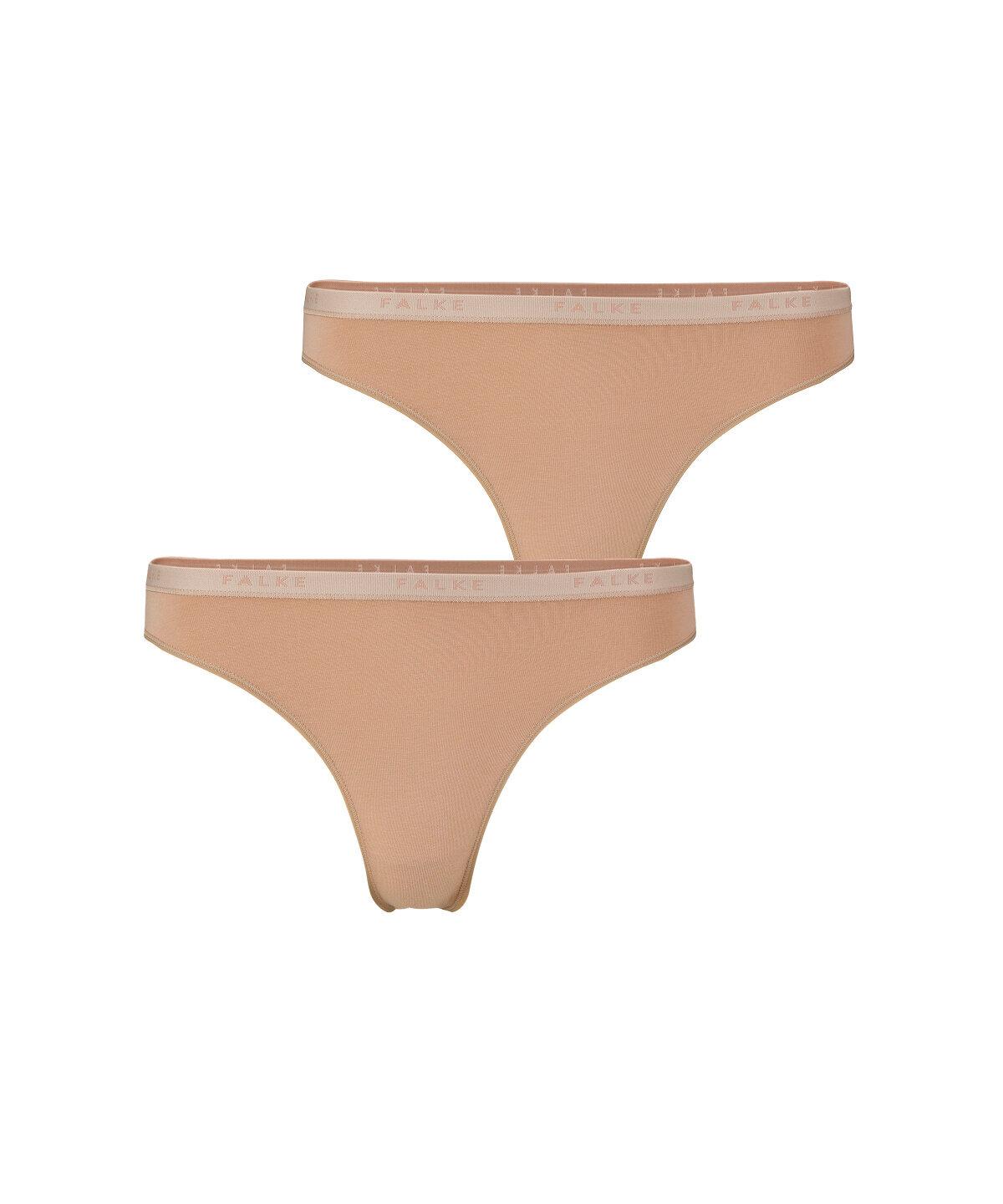 FALKE 2-Pack Women Thong Daily Comfort, XS, Beige, Solid, Cotton