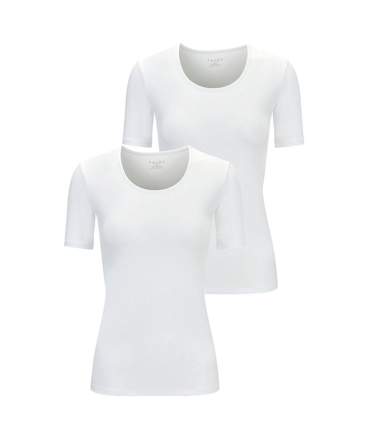 FALKE 2-Pack Women T-Shirt Daily Comfort, XXL, White, Solid, Cotton