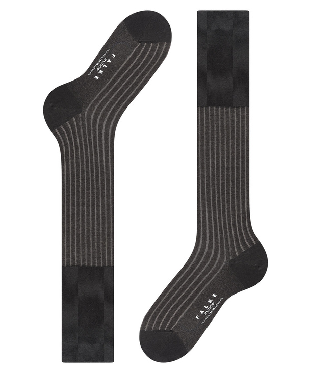 Knee High Dress Socks For Men FALKE Men's Shadow Striped Dress Socks -  Mercerized Cotton Knee High Business Socks Falke Family Socks Men