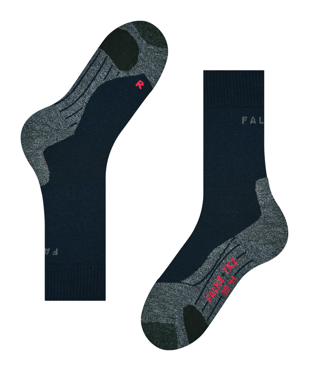 FALKE TK2 Chaussettes De Randonnée Femme Laine Mérinos - Gris Asphalt Melange 3180, 37-38