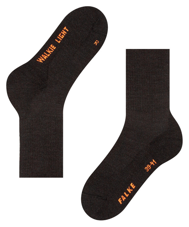 Falke Walkie Light Calzini Trekking Unisex – Confezione 2 Paia In Lana Merino, Antracite Melange, Taglie 39-41