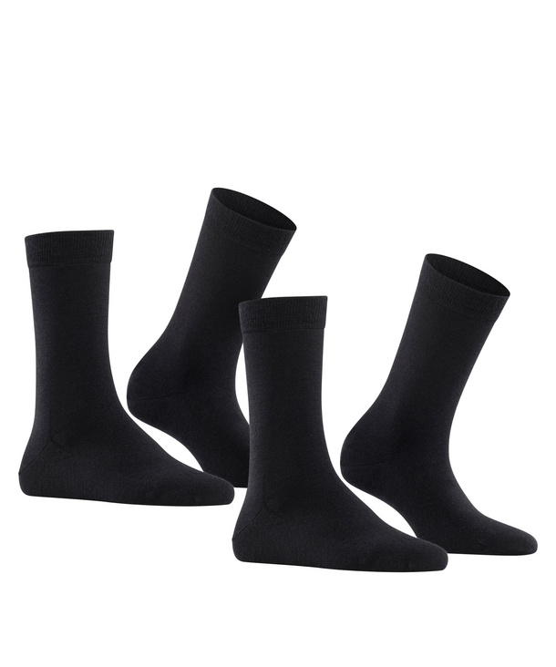 Falke Softmerino 2-Pack Women Socks, 5-6, Blue, Solid, Virgin Wool