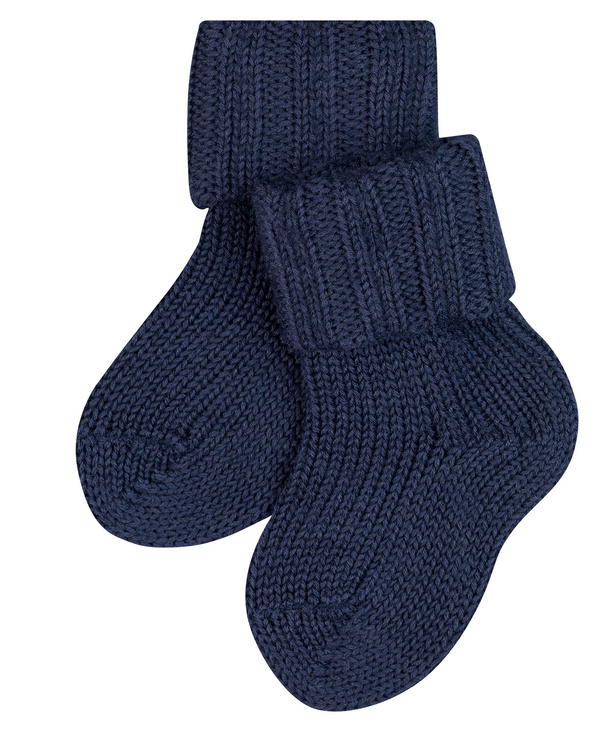Chaussettes Bébé en laine avec bord repliable (Bleu)