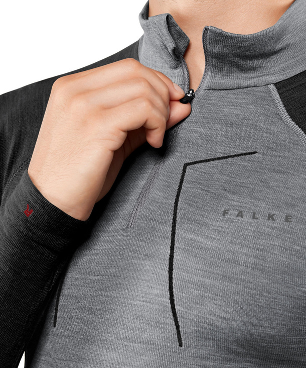 Wool-Tech MEN ZIP SHIRT COMFORT (Grey) | FALKE