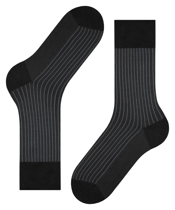 Oxford Stripe Men Socks (Black) | FALKE