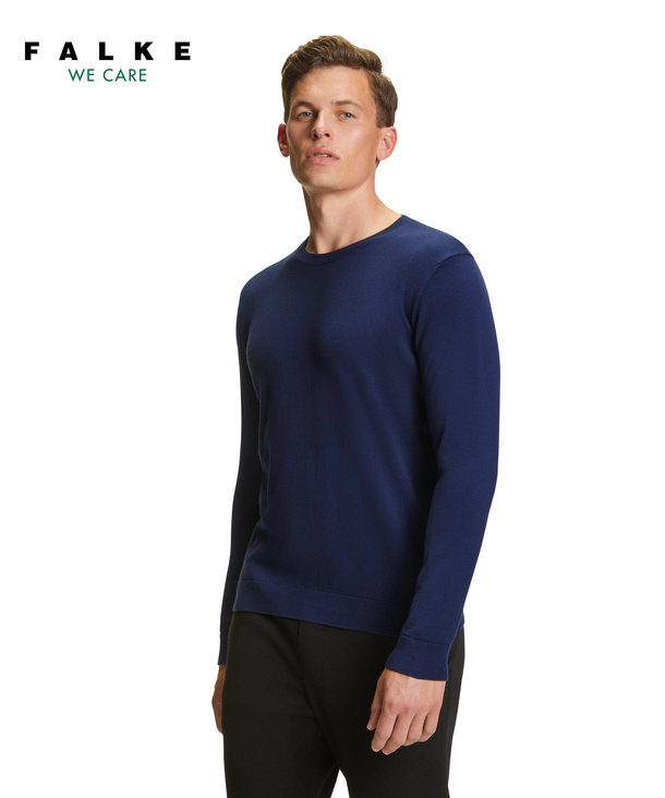 Pull homme uni en coton 100% à col rond pull fin mi-saison avec