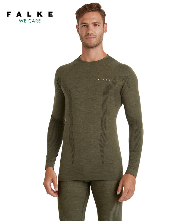 Men Long sleeve shirt Wool-Tech (Green)