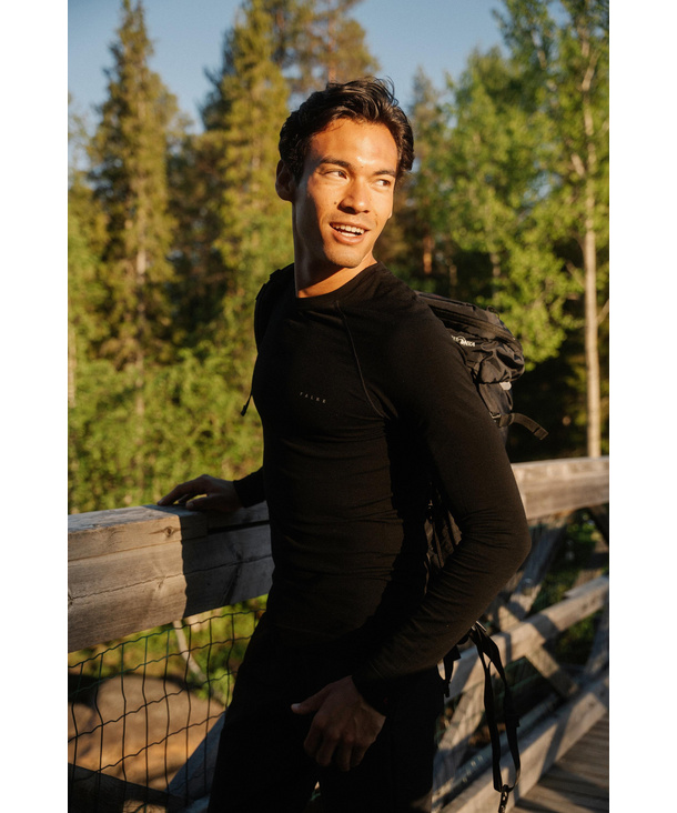 Men Long-Sleeve Shirt Wool-Tech Light (Black)
