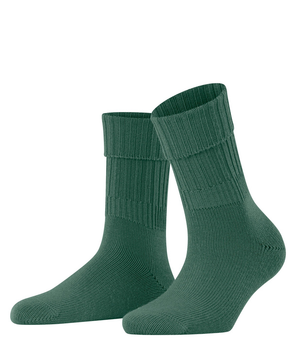 Chaussettes Femme avec bord repliable et structure cotelee Vert FALKE