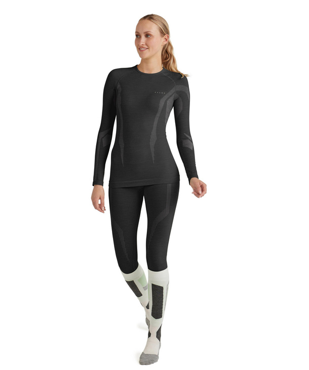 Women Long-sleeve shirt Wool-Tech (Black) | FALKE