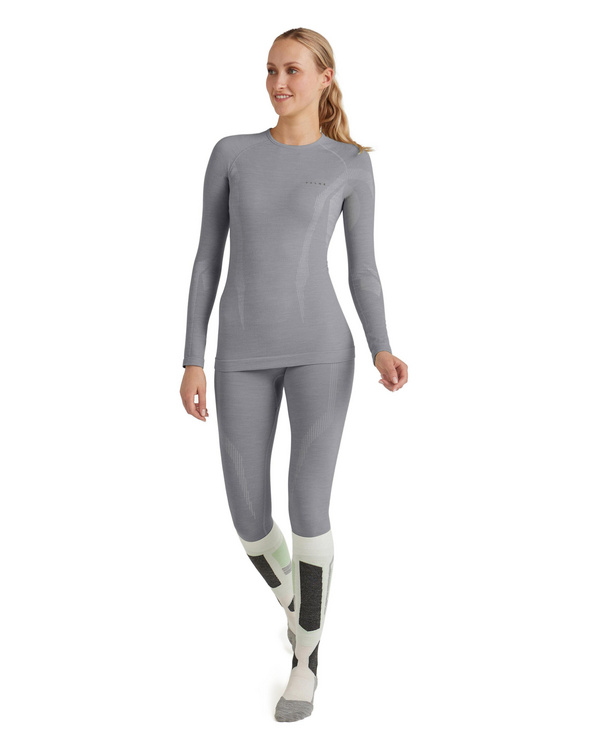 Women Long-sleeve shirt Wool-Tech (Grey) | FALKE