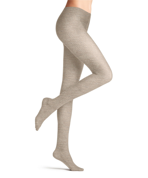 レッグウェア The Shishikui Rib knit leg /beige Family Rib Women Tights (Beige)