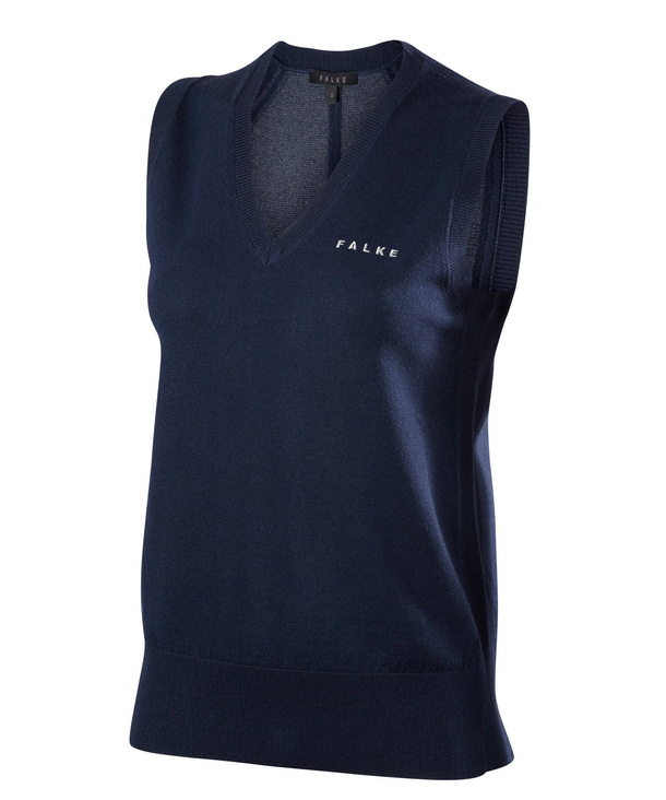 Image of FALKE Women Golf Tanktop, L, Blue, Virgin Wool