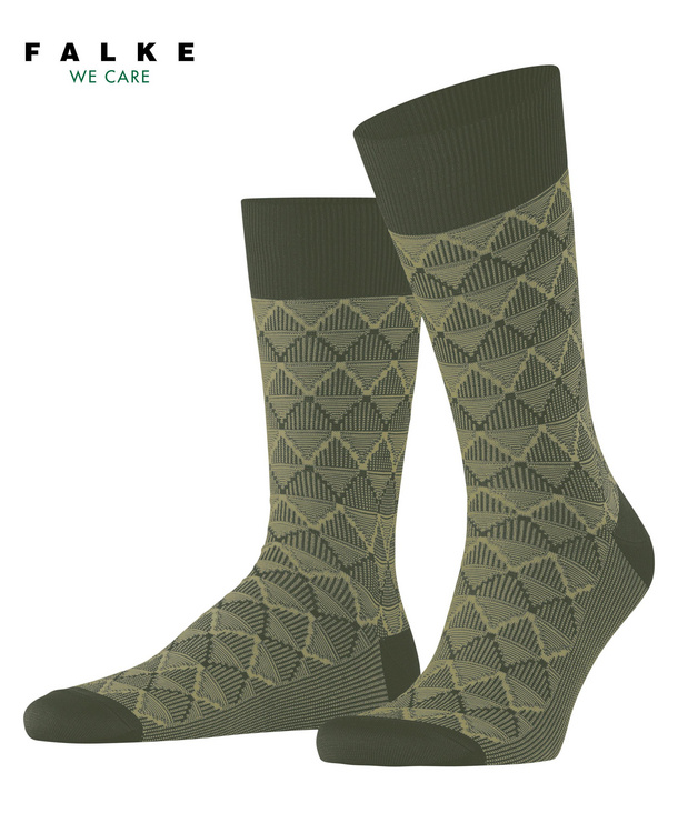 slim fit dress slacks Men's Green and Beige Patterned Colorful Fun Dress Socks main image 1