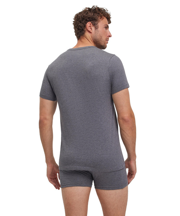 Falke 2-Pack Men T-Shirt Daily Comfort, XL, Grey, Solid, Cotton