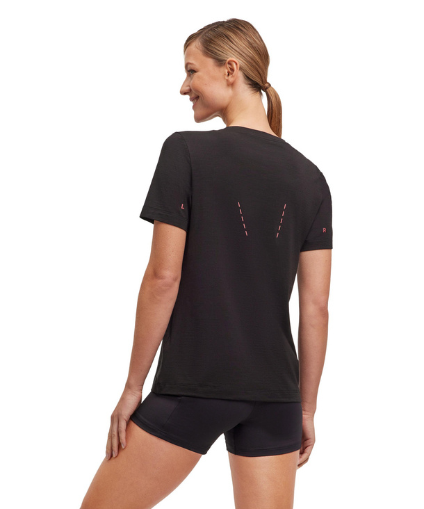 Women Running T Shirt Round neck Black FALKE