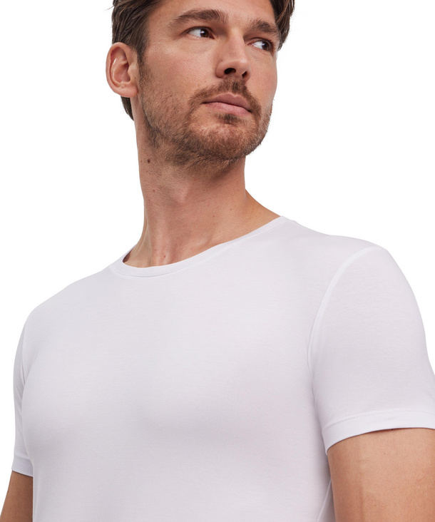 Falke 2-Pack Men T-Shirt Daily Comfort, L, White, Solid, Cotton