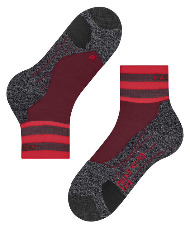 FALKE Dames Wandelsokken TK2 Explore Cool Short W Sso lyocell functioneel materiaal anti-blaar dik 1 paar, Grijs Asphalt Melange 3180, 39-40