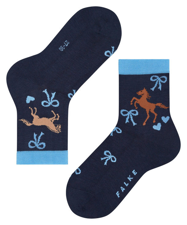 Western Horses Kids Short socks (Blue)