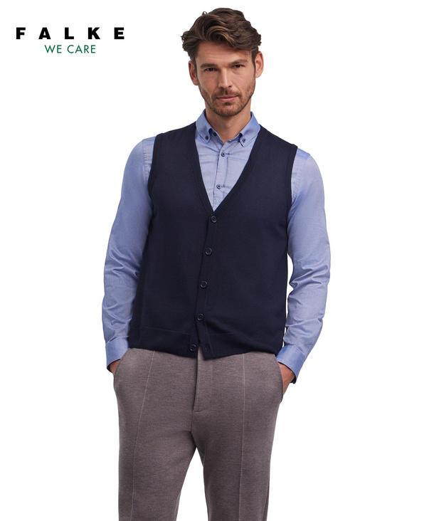 Yukirtiq Heren Vest Met Fleece Voering V-hals Mouwloos Vest Bodywarmer Gebreid Trui Gilet Tank Tops Met Knoppen, Blauw, M