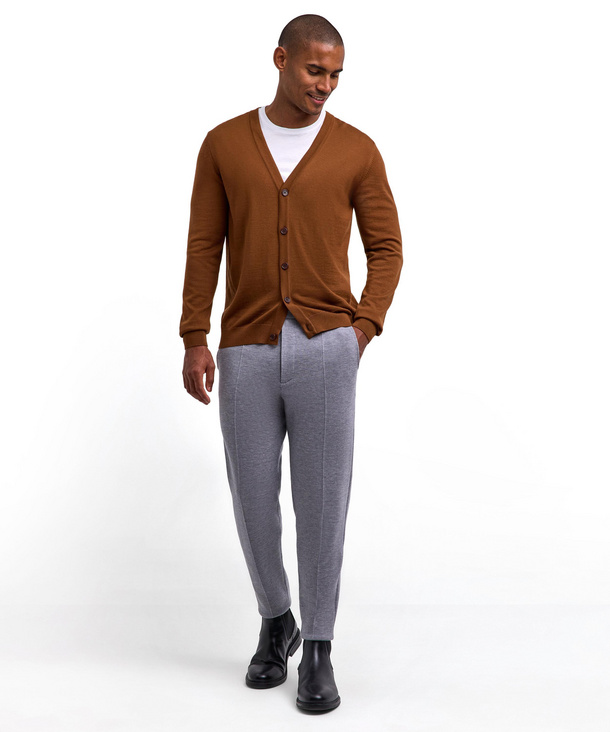 FALKE Basic Crew Neck Wool M Pu lana elegante classico business casual con girocollo 1 pezzo, Maglione cardigan Uomo, Giallo Sunshine 1300, XL