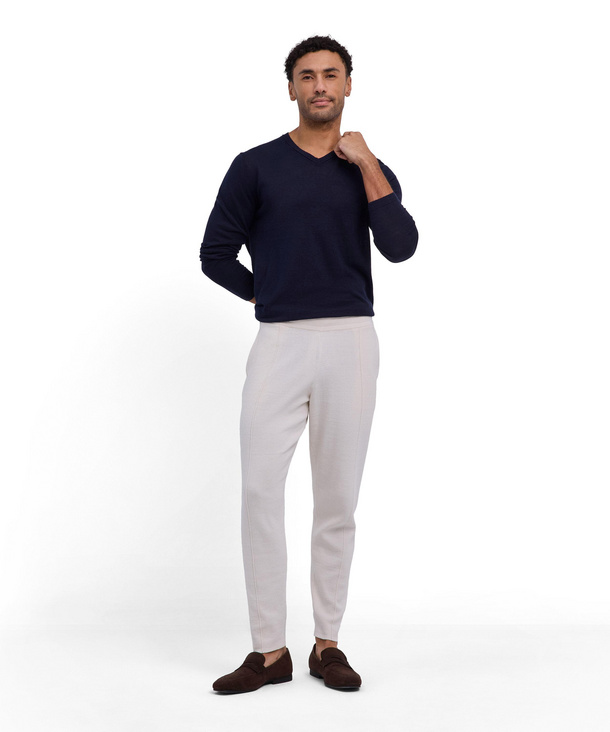 Silk Linen Men Pullover (Blue)
