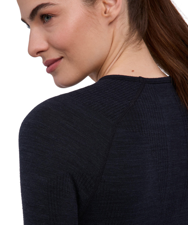 Cuptacc Shirt met lange mouwen voor dames, elegante ronde hals, nauwe gebreide trui voor dames, geribbeld, warm houden, basic effen top met lange mouwen, Koffiegrijs., XS