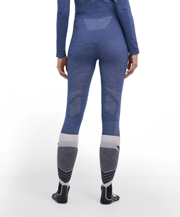 FALKE Dames Broek van onderlaag Wool-Tech Long W Ti wol functioneel materiaal sneldrogend 1 stuk, Blauw Capitain 6751, S