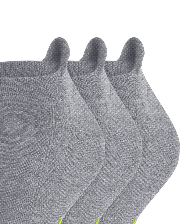 Cool Kick 3-Pack Unisex Ankle Socks (Grey)