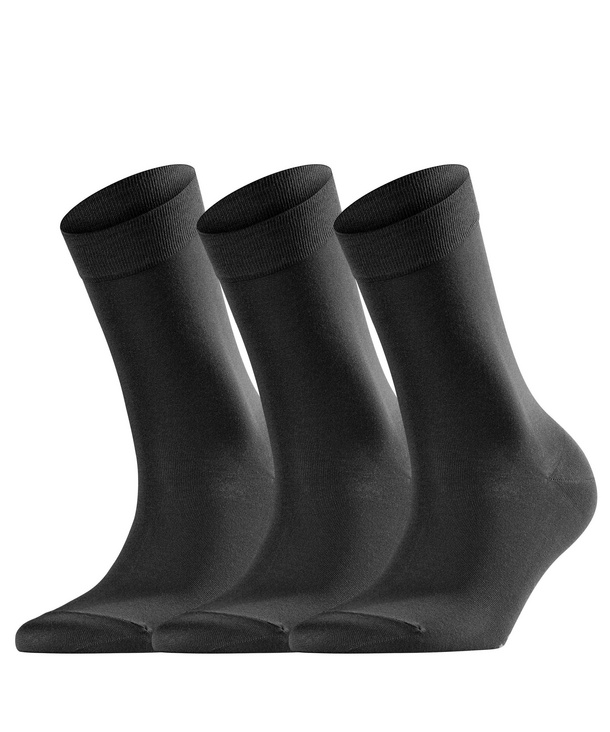FALKE Cotton Touch 3-Pack Damen Socken, 39-42, Schwarz, 49101-300902