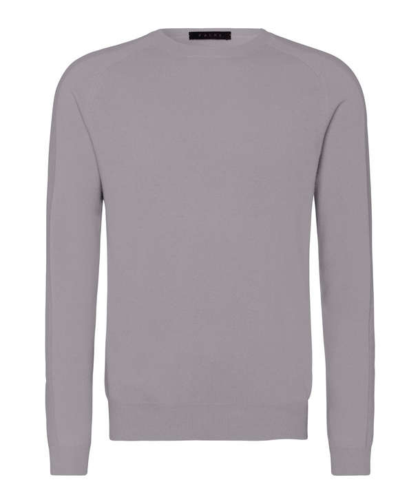 Image of FALKE Men Pullover Round-neck, 46, Brown, Block colour, Cashmere