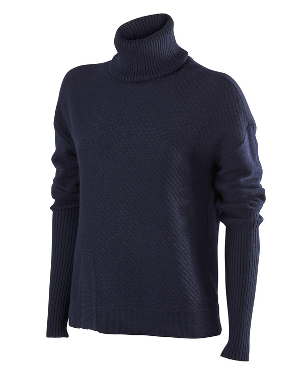 roll neck jumper with side slits