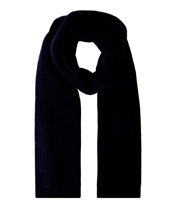 Image of FALKE Men Scarf, ONESIZE, Blue, Structure, Virgin Wool