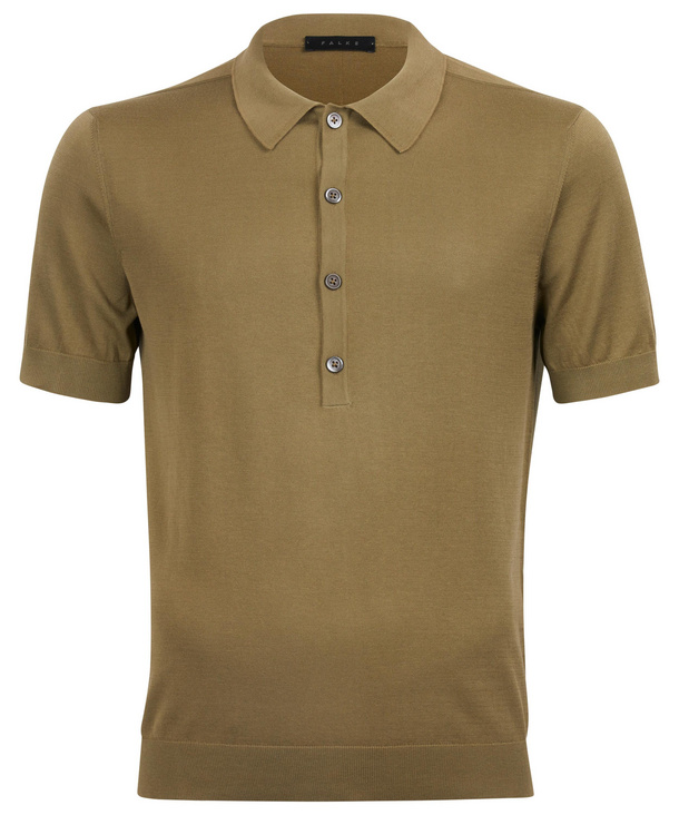 knitted short sleeve polo shirt