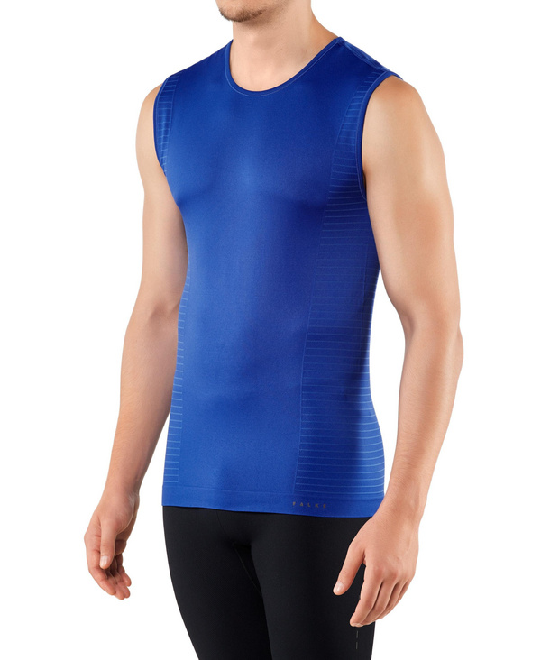 Image of FALKE Vigo Tanktop Round-neck, Men, S, Blue, Block colour