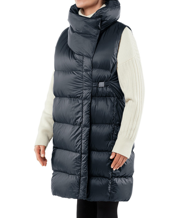 Image of FALKE Women Waistcoat Stand-up collar, S-M, Blue, Block colour