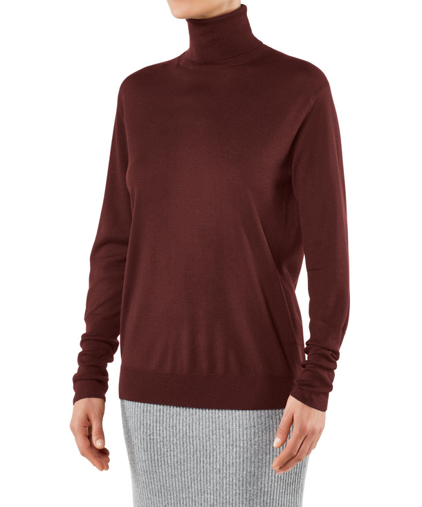 brown roll neck jumper womens