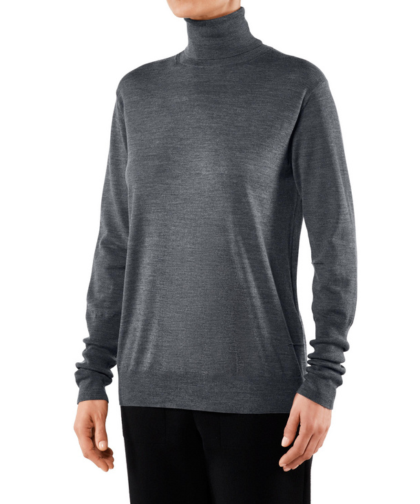 Femmes Pull Over Col Roule Gris Falke