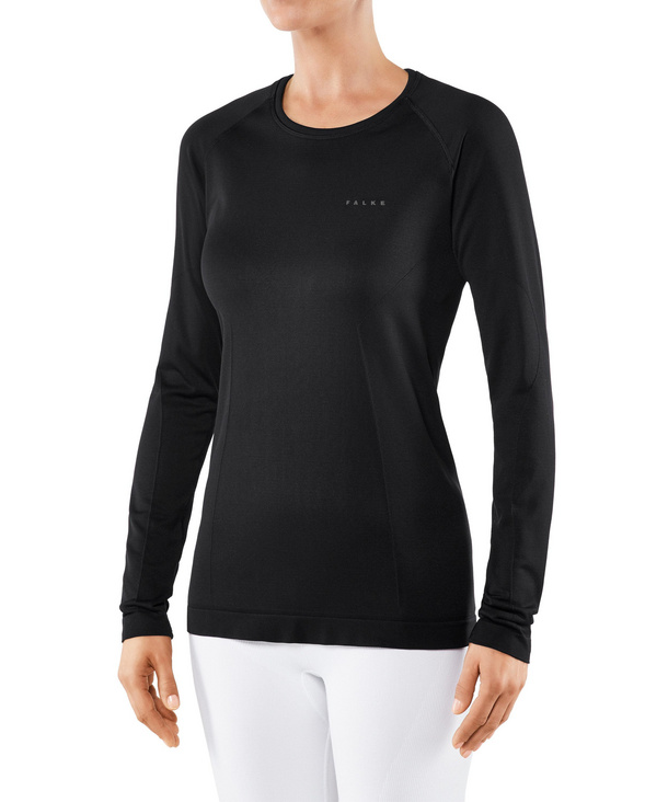 Image of FALKE Women Long sleeved Shirt Arctic, M, Black, Block colour