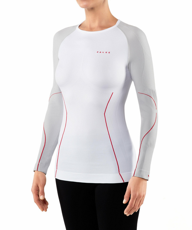 Image of FALKE Women Long sleeved Shirt Maximum Warm, S, White, Other pattern