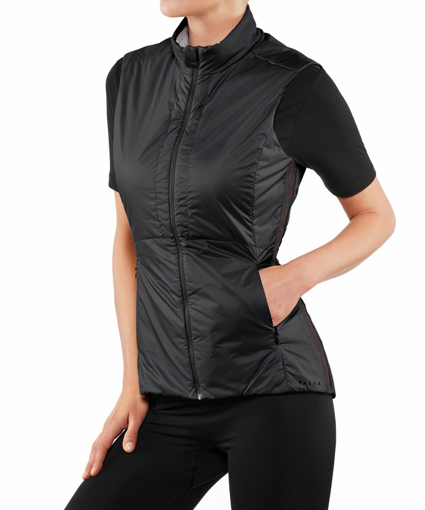 Image of FALKE Women Waistcoat Stand-up collar, XL, Black, Block colour