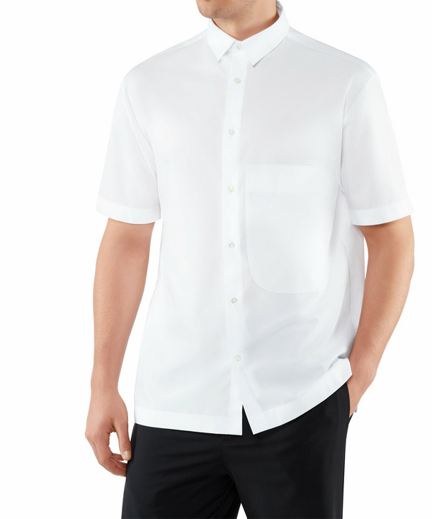 Image of FALKE Men Shirt, 50, White, Block colour, Cotton